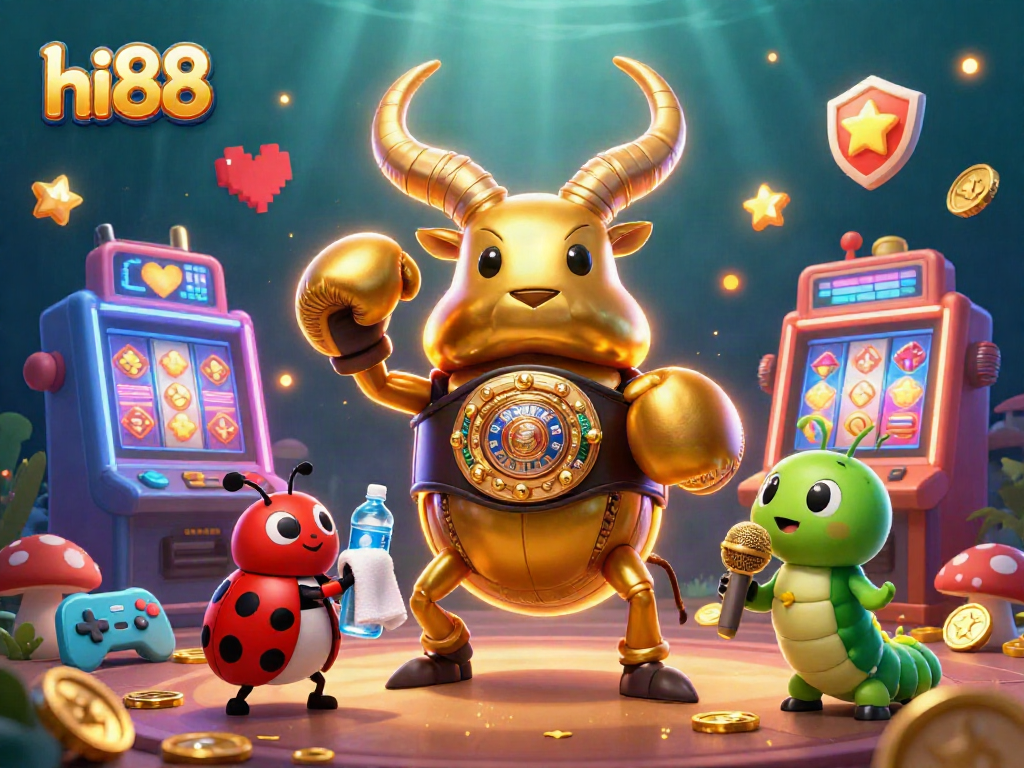 hi88 engages in exhilarating casino action with vibrant 3D cartoon characters depicting fun and excitement.