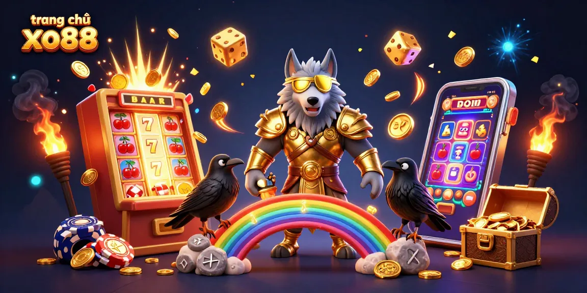 Experience excitement at trang chủ xo88 with a vibrant scene of a jackpot explosion and Norse-themed characters.