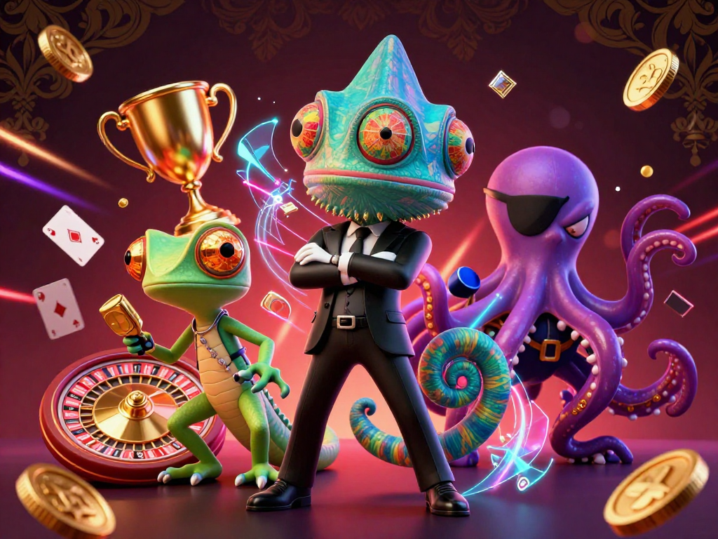 Engage with SH BET as a vibrant casino scene unfolds with colorful gaming elements and dynamic characters.