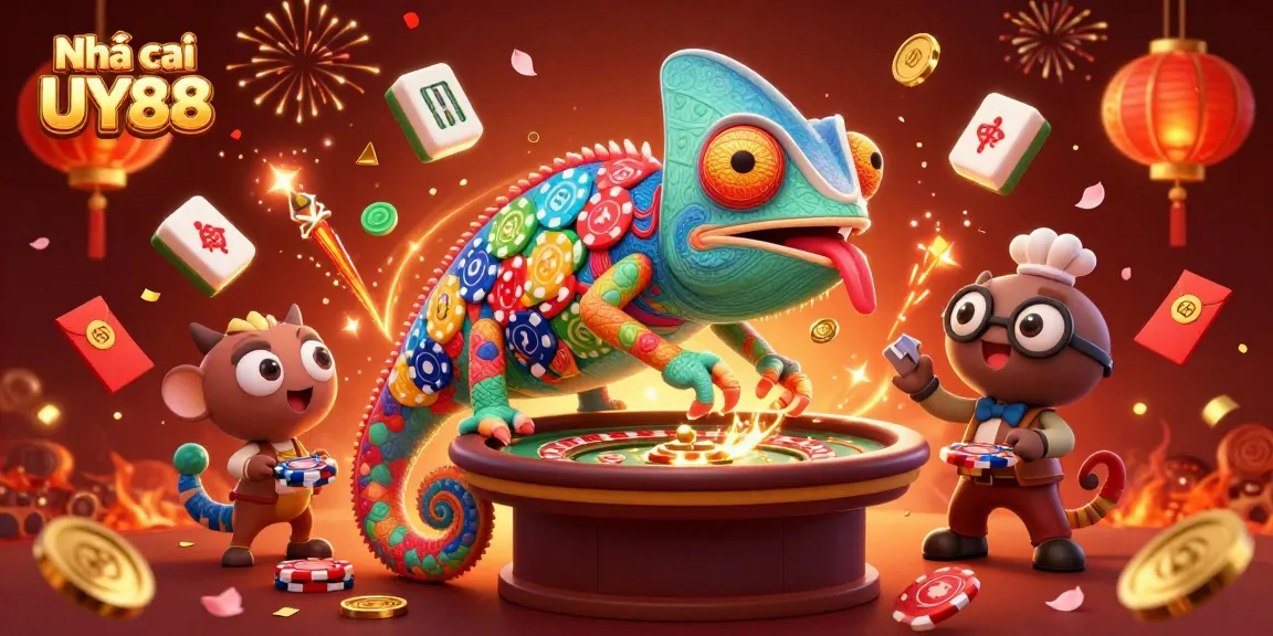 Experience the thrill of Nhà cái UY88 with vibrant casino elements and energetic celebration!