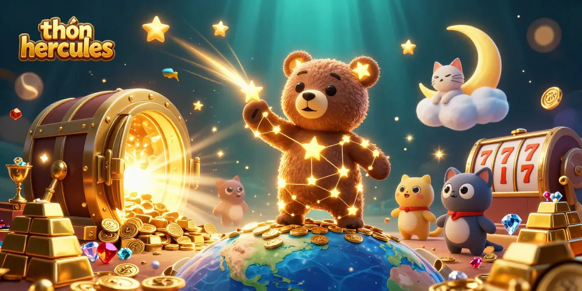 Experience thrilling wins with thần hercules as cartoon characters play amidst dazzling casino elements.