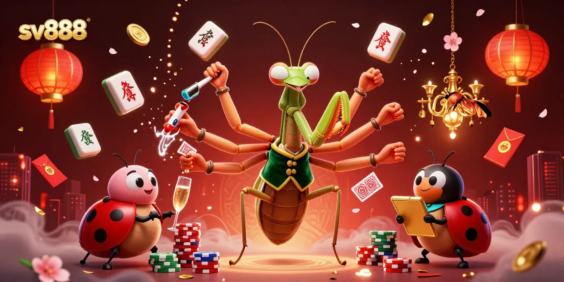 Engage in thrilling gaming at sv888, featuring a whimsical casino scene with vibrant characters and elements.