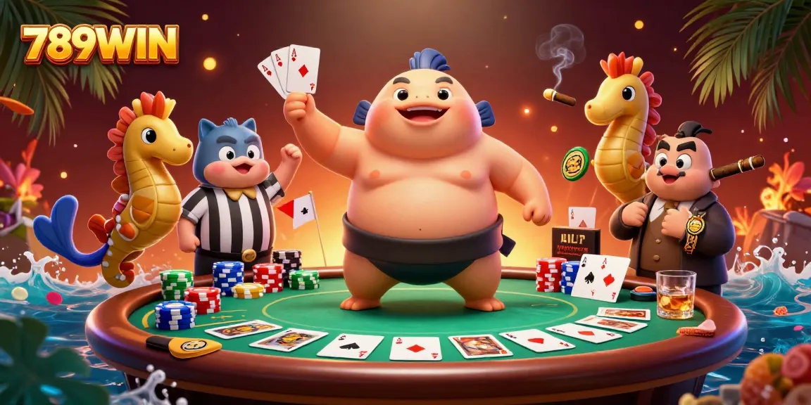 Experience thrilling gameplay at 789WIN with exciting poker action featuring colorful characters.