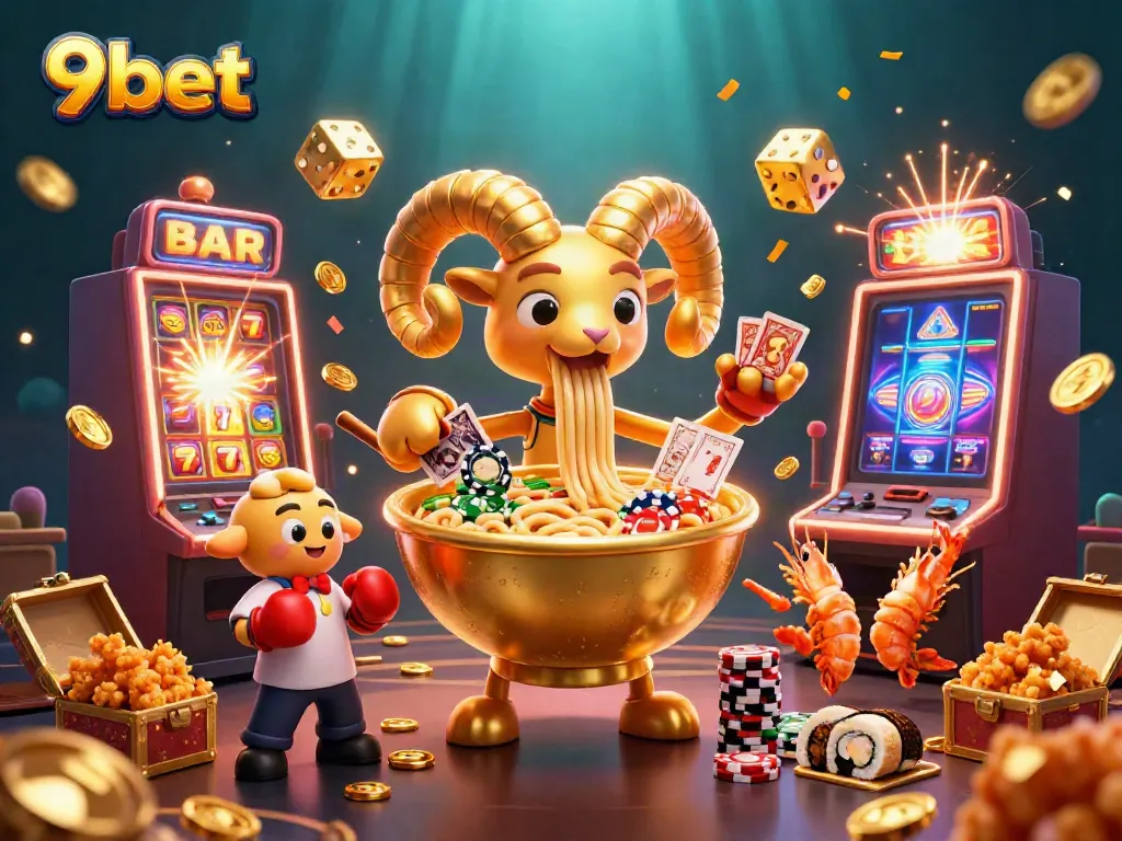 Experience thrilling gameplay action with 9bet's dynamic casino characters and lively slot machine eruption.